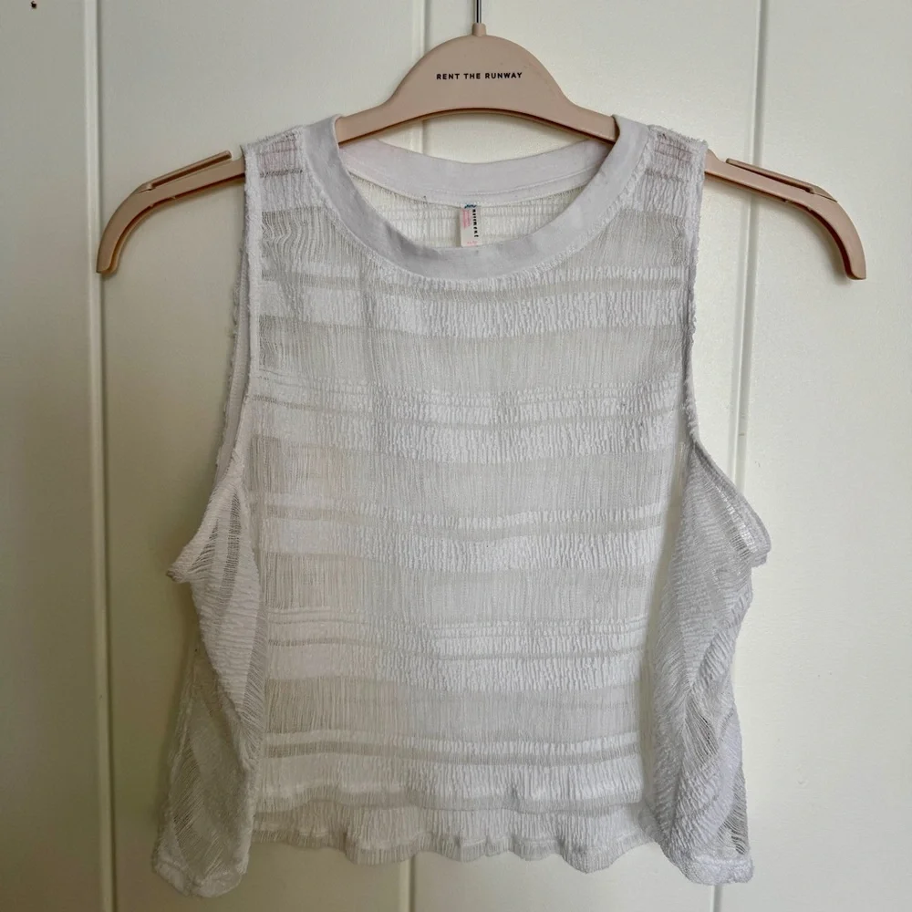 FP Movement by Free People Textured White Crop Top - Picture 1 of 4